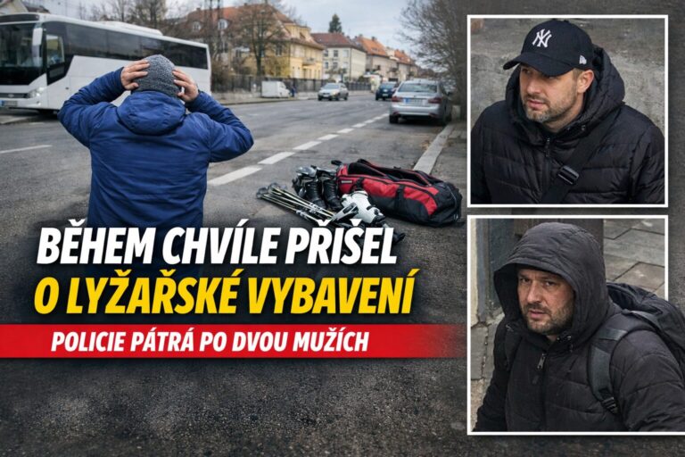 Během chvíle přišel o lyžařské vybavení. Policie pátrá po dvou mužích