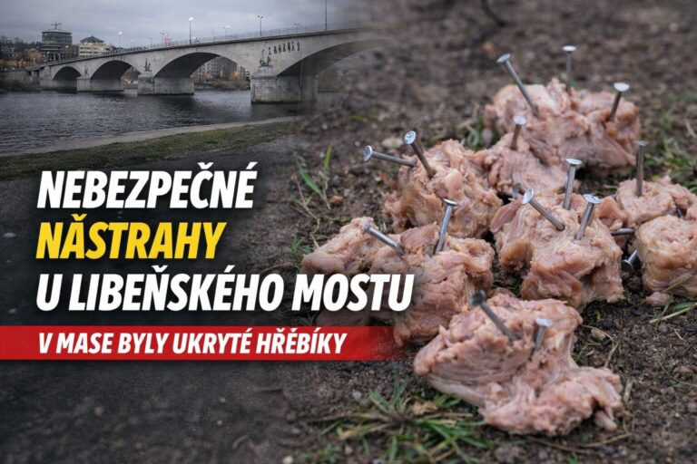 Nebezpečné nástrahy u Libeňského mostu: V mase byly ukryté hřebíky